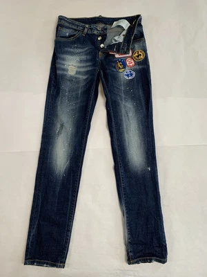 Jean Dsquared2 Hombre (42) 30x31 Distress Pintura Thrash Rodeo Botón Mosca Denim Italia Foto 1 de 4