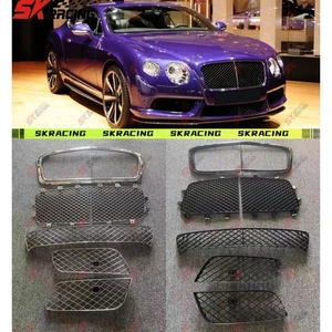 ABS Chrome/Black Front Bumper Grille Mesh For Bentley Continental GT V8 13-15 - Picture 1 of 31