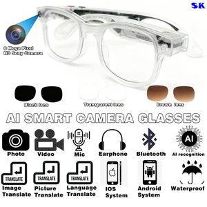 AI Smart Glasses with 4K Camera AI Scene Recognition for Outdoor Sports - Picture 1 of 24