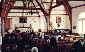 Interior View of St Bernard du Mont Tremblant Church Quebec Postcard - Picture 1 of 2