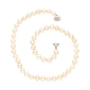 Perlenkette Second Hand mit Magnet Verschluss, Silber 25324596 getragen - Bild 1 von 3