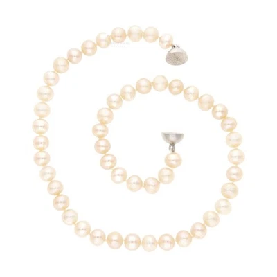 Perlenkette Second Hand mit Magnet Verschluss, Silber 25324596 getragen - Bild 1 von 3