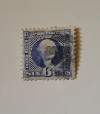 U S Stamps Scott 115 six cent pictorial used Hinged with Grill - Image 1 of 2