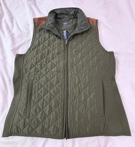 Chaps Ralph Lauren Vintage Full Zip Ridding Vest Leather Pads Woman’s SZ. M - Picture 1 of 7