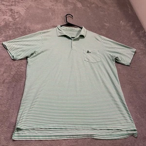 Camisa Polo B. Draddy Para Hombre Grande Verde Blanco Rayas Pima Algodón Elástico Golf - Imagen 1 de 9