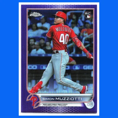 Simon Muzziotti Rookie #USC158 2022 Topps Chrome Update Purple Phillies Baseball - Image 1 of 4