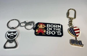 Bad Ass Dad, Nacido en los 80’s EE. UU. Llavero Abridor de Botellas Lote de 3 - Imagen 1 de 8