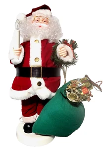 TELCO 24" ANIMATED MOTION-ETTE 18 SONGS SANTA CLAUS W/ LIGHT-UP CANDLE & SACK - Picture 1 of 4
