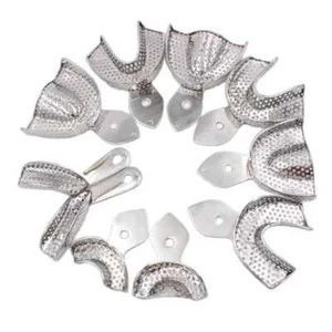 Dental Autoclavable Metal Impression Trays Stainless Steel Upper + Lower Choose - Picture 1 of 15