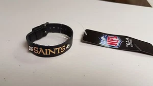 New Orleans Saints Black Ladies Leather Buckle Bracelet bling Fashion Belt Style - Picture 1 of 2