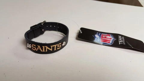New Orleans Saints Black Ladies Leather Buckle Bracelet bling Fashion Belt Style Cover