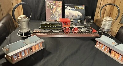 Vintage Steam Train Locomotive Lovers Lot - Model decor Rail Road Lanterns books - Image 1 of 4
