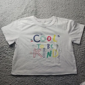 Cool To Be Kind Graphic Crop Tee T-shirt Casual Top Womens XL See Measurements - Picture 1 of 5