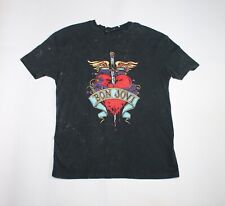 Bon Jovi Shirt Glam Metal Band Shirt Women's Distressed Tee Small