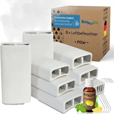 8x Luftbefeuchter Raum Befeuchter Heizung Keramik Verdunster Wasser + 2x Duftöl - Bild 1 von 4