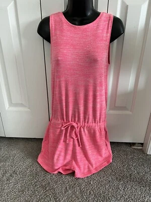 Gap Women's Shorts Romper Hot Pink Sz XS Drawstring Waist Pockets Sleeveless - Image 1 of 4