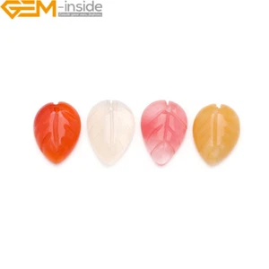 Natural Crystal Carved Leaf Leaves Sandstone Jewelry Making 15” 8x11mm 33Pcs - Picture 1 of 129