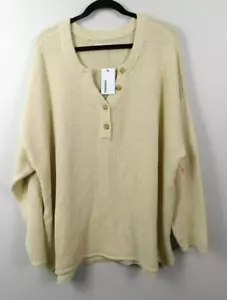 Sonoma Sweater Womens 1X Tan Knit Pullover Oversized Cotton Long Sleeve NEW - Picture 1 of 7
