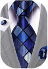 YOHOWA Men Plaid/Striped Ties Set Silk Business Wedding Formal Fashion Necktie a