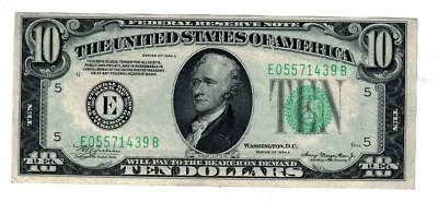 ** 1934 A $10 DOLLAR FEDERAL RESERVE NOTE RICHMOND FR-2006-E GEM ** - Image 1 of 2
