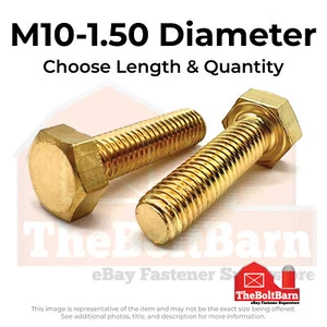 M10-1,5 Messing Sechskantschrauben (Länge & Menge wählbar) - Bild 1 von 9