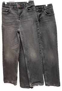 LOT of 2 Boys Wonder Nation Straight Fit Gray Stonewash Denim Jeans (Size 12) - Picture 1 of 9