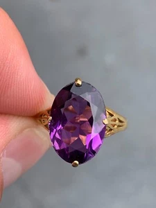 22ct gold amethyst 5ct ring antique Chinese - Picture 1 of 11