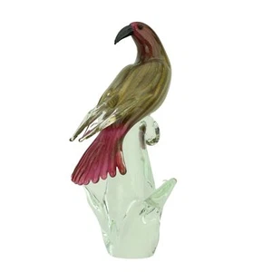 Vintage Murano Italian Art Glass FORMIA Bird of Paradise Sculpture - Gold Fleck - Picture 1 of 8