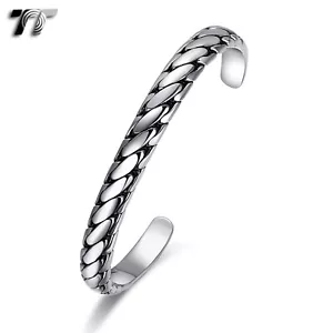 Mens TT 316L Stainless Steel Chain Cuff Bangle (BS74) NEW - Picture 1 of 1