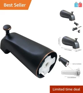 Durable Heavy-Duty Metal Tub Spout with Pull Down Diverter - 1/2" Copper Pipe - Picture 1 of 9