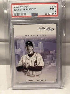 2005 Donruss Studio #114 Justin Verlander Tigers RC Rookie Psa 9 Mint - Picture 1 of 2
