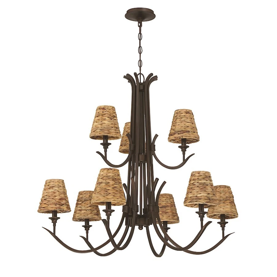 Craftmade Kokomo 9 Light Chandelier, Aged Bronze/Natural Sea - 58329-ABZ - Image 1 of 1