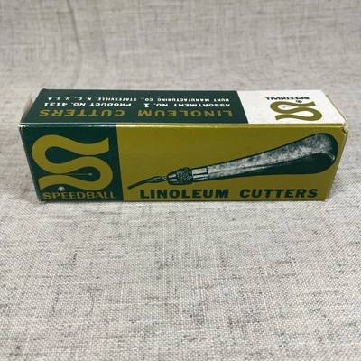 Vintage Speedball Linoleum Cutter Tool Number 1 With 5 Blades Original Box - Image 1 of 4