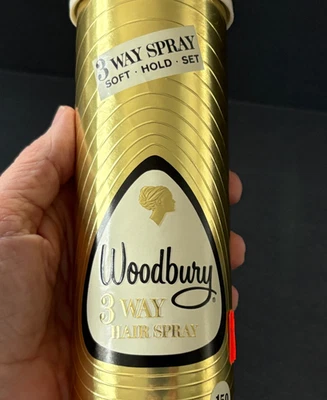 RARE Vintage Hollywood Regency MCM WOODBURY Hair Spray FULL - Jergens - GOLD - Image 1 of 4