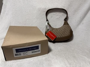 NWT DOONEY & BOURKE BROWN SIGNATURE LOGO SMALL HOBO PURSE H078 BN - Picture 1 of 23