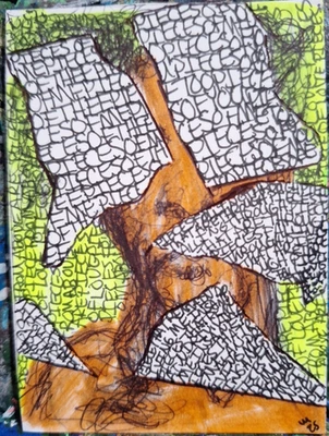 Piezas Desde Arriba Retrato ATC ROBLE ORIGINAL 3,5 x 2,5 en ACEO Foto 1 de 4