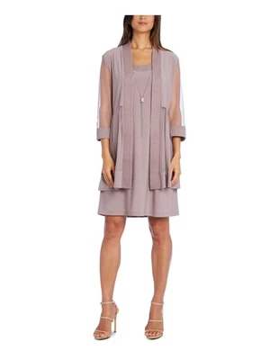 Vestido R&M RICHARDS Mujer Púrpura Claro Extraíble Cuello Pequeño 8P Foto 1 de 4