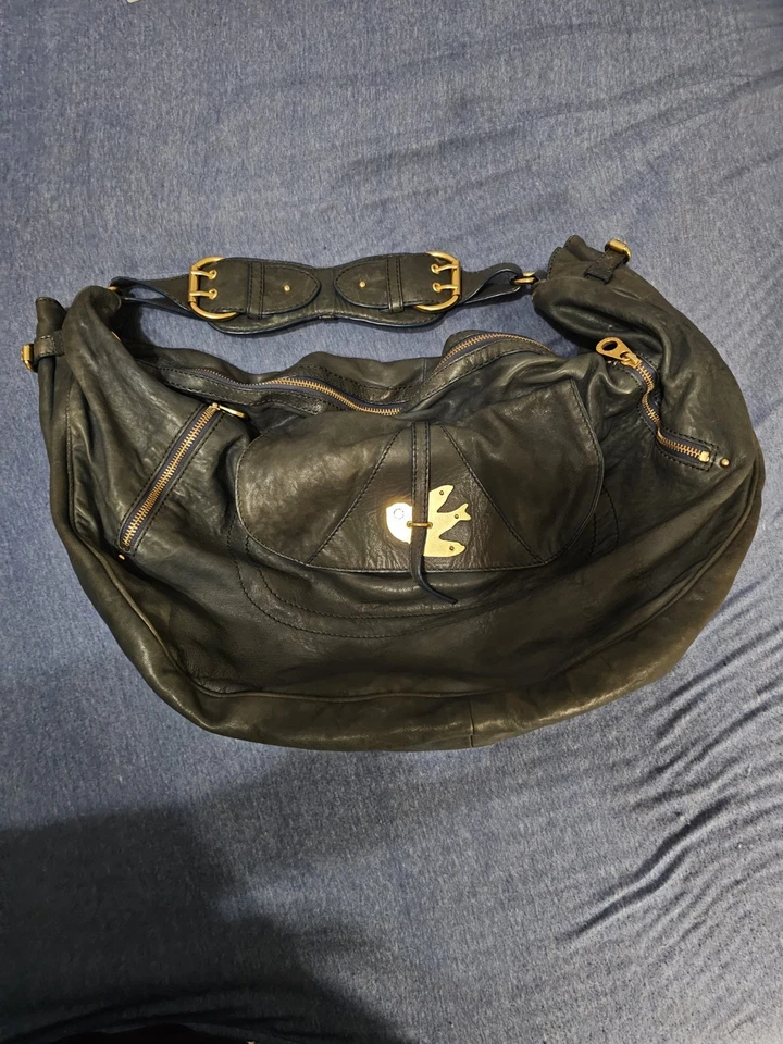 Bolso de Hombro Marc Jacobs Azul Marino Hobo Metal Pájaro Grande Foto 1 de 4