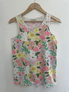 Cat & Jack Dzieci Dziewczęta Kolorowy kwiatowy Mieszanka bawełny Bez rękawów Tank Top Beżowy XL - Zdjęcie 1 z 4