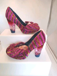 Irregular Choice Women's Round Toe Heels sparkle Alice Style Worn Minutes Size 5 - Picture 1 of 9