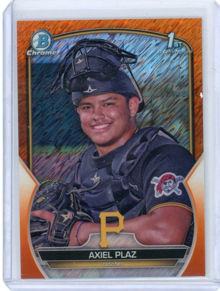 2023 Bowman Chrome Prospects Orange Shimmer Refractor /25 Axiel Plaz #BCP-208 - Image 1 of 2