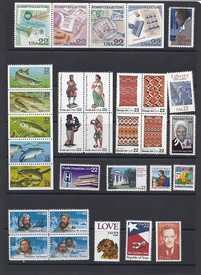 US 1986 Commemorative Year Set of 31, 2167-2245 w/ Strips, Blocks, Singles MNH - Image 1 of 1