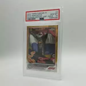PSA 10 - /50 Max Verstappen #2 - Sapphire - SSP - GOLD - 2022 Topps Chrome F1 - Picture 1 of 4