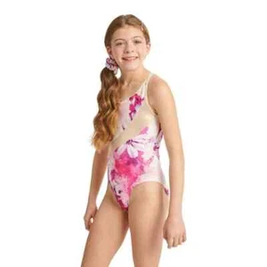 Justice Girls Floral Dance and Gymnastics Leotard & Scrunchie Size XL 16/18 NWT - Picture 1 of 4