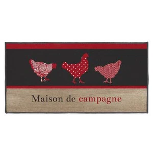 Tapis antidérapant - 57 x 115 cm - Poules - Rouge - Picture 1 of 1