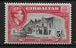 GIBRALTAR SG129 1938 5/= BLACK & CARMINE p14 MTD MINT - Bild 1 von 1