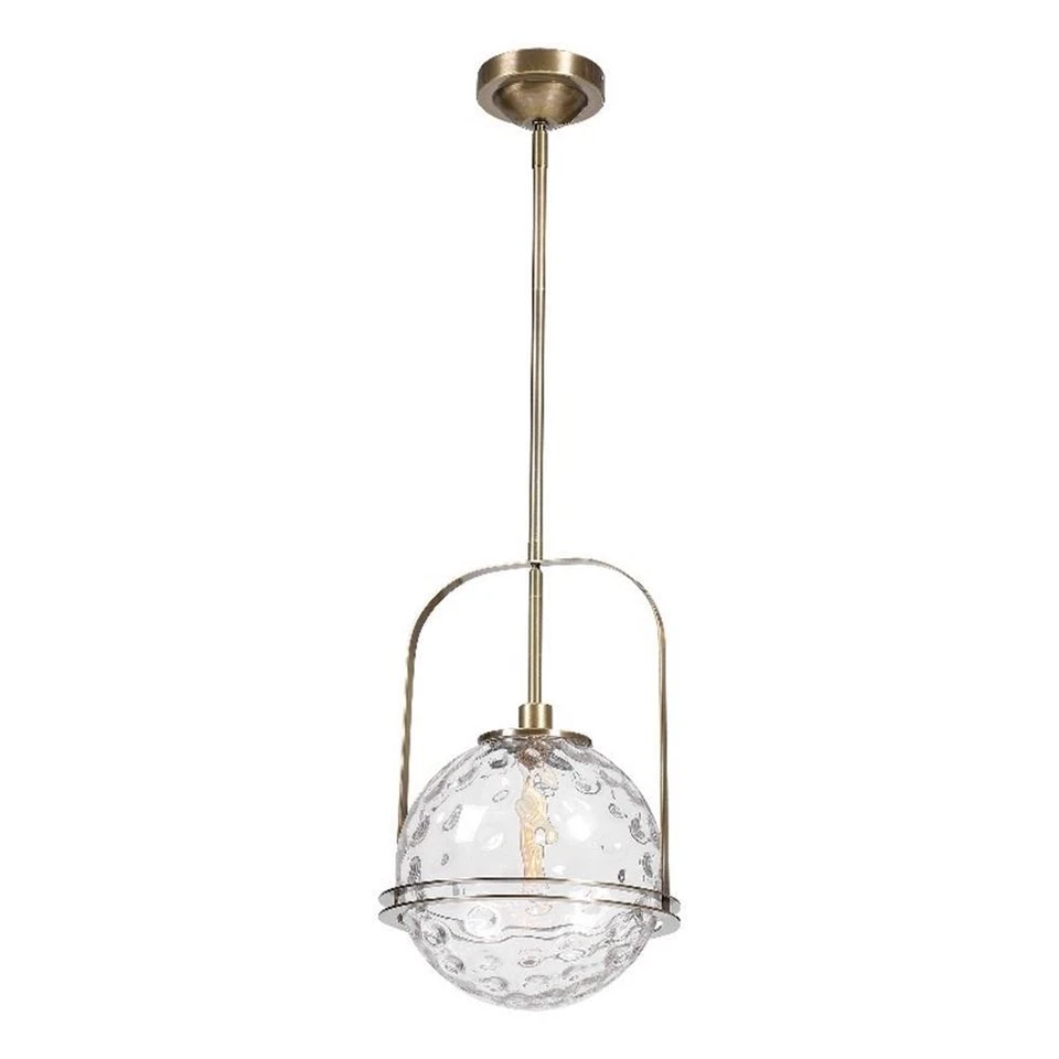 Uttermost 21540 Mimas - 1 Light Globe Pendant Antique Brass Finish