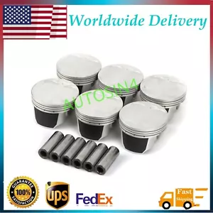 6Pcs Pistons & Rings Set G6EA 23410-3E001 For 05-10 Hyundai Santa Kia Opirus - Picture 1 of 8