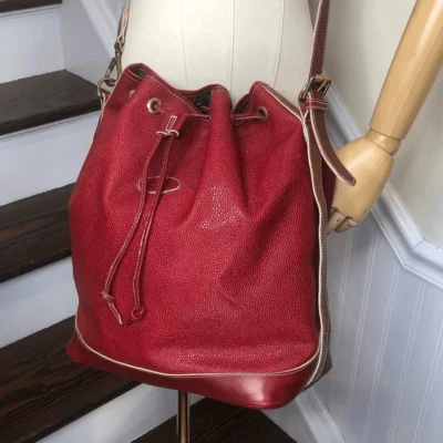 Bolso Bandolera MULBERRY London Cuero Caviar Rojo Cordón Cubo Foto 1 de 4