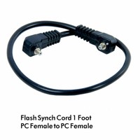 12" Flash Sync Cord PC Female to PC Female Flash Camera DSLR 4mm Heavy Duty